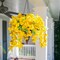 Artificial Hibiscus Fake Hanging Flowers Plants for Outdoors Spring Summer Decor, 2pcs Yellow Silk Hibiscus Long Trailing Vines UV Resistant Realistic Faux Flower